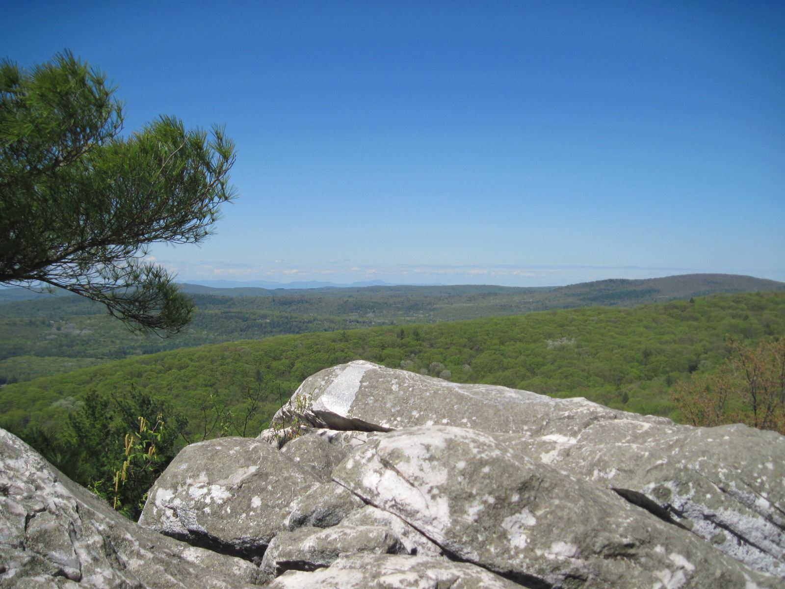 view looking west from the top of Monument Mountain