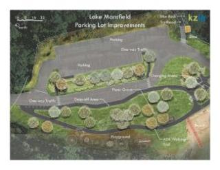 image of Lake Mansfield parking lot area